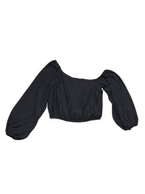 ASTR The Label Women's Off Shoulder Top M Y2K Boho Chic Victorian-Inspired Black